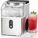 Electactic Nugget Ice Makers Countertop, Soft Crushed Pellet Portable Ice Machine with Auto-Cleaning Function, 35Lbs/24H, One-Click Operation Ice Makers for Kitchen, Office, Home