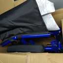 Medline Ultra Lightweight Transport Wheelchair for Adults, Foldable, 19-Inch Seat Width, Blue Frame, Black Upholstery