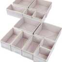 12 Pack Drawer Organizers for Clothing, Foldable Clothes Drawer Organizer for Underwear, Folded Clothes, Baby Clothing, Socks, Bra, Towels, Ties - Multi-pack Storage Box (Pink)