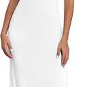 Long Slip Dress for Women Adjustable Spaghetti Straps Full Slip for Women Under Dresses Cami Midi Dresses Nightgown (Small, White)