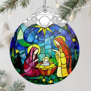 2 x Christmas Ornament, Christmas Tree Decor, Christian Ornament, Nativity Scene, Religious Home Decor, Christian Gifts, Religious Gifts, Gift Exchange, Gift Idea - Pattern C