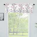 poefun Blackout Curtain Valances for Kitchen Windows - Tree Branches Printed Short Valances for Bedroom/Living Room/Bathroom/Farmhouse/Laundry with Rod Pocket 1 Panel 52 by 18 Inches Long, Grey