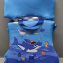 Toddler Swim Vest, Toddler Life Jacket 20-80 lbs Boys & Girls, Kids Floaties Swimming Jackets for 1 2 3 4 5 6 7 Years with Detachable Head Support &Grab Handle, Blu, Shark