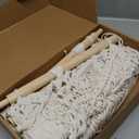 Large Macrame Wall Hanging - Boho Tapestry Macrame Wall Decor Art- Chic Bohemian Handmade Woven Tapestry Home Decoration for Bedroom Living Room Apartment Wedding Party - 43"x32" (Beige-Fringe)