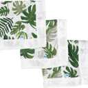 Little Unicorn Security Blankets 3 Pack | 100% Cotton Muslin with Satin Border| Super Soft and Breathable | Baby, Infant, Toddler | Lovey for Boys and Girls | Tropical Leaf