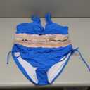 Edelqual Women High Waisted Bikini Sets Two Piece Swimsuits Tummy Control Bathing Swim Suits 2025 Summer Modest Swimwear (XX-Large, Blue)