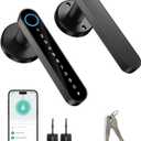 Smart 5-in-1 Fingerprint Door Lock with 2 Keycards  Door Lock with Code, Keys & App, Fits Bedrooms & Home Offices