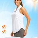 SANTINY Women's Golf Shirts Tank Tops Sleeveless Tennis Polo Racerback with Collar Athletic Tanks Quick Dry (White, XXL)