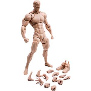 1/12 Scale Male Action Figure,6inch Super Flexible Strong Muscular Figure Miniature Figures Body Doll with Interchangeable Hands and Accessories Collection (Pale Skin)