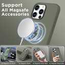 Magnetic for iPhone 16 Pro Case, Compatible with Magsafe, Suction Cup Phone Mount, 2 Screen Protectors - Camera Protector, Silicone Shockproof Protective Phone Cover 6.3", Olive Green