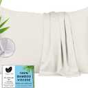 Pillow Cases - 100% Viscose Derived from Bamboo - Cooling Pillowcase - Queen Size, Cream, Set of 2 Zippered - for Hot Sleepers - Soft Pillow Covers - by Vegan Silk