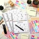 AmazingSpark 3 Pack Planner Set, Cleaning Schedule and Checklist Organizer Notebook Daily Weekly Monthly House Planner with Pens Labels Stickers, Chore Chart Notebook for Home, DIY Home