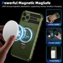 Magnetic for iPhone 14 Pro Max Case Compatible with MagSafe Wireless Charging,with 2 Screen Protectors,14Pro Max Case Magnet with Kickstand Ring,Heavy Duty Protection Military Grade Drop Green