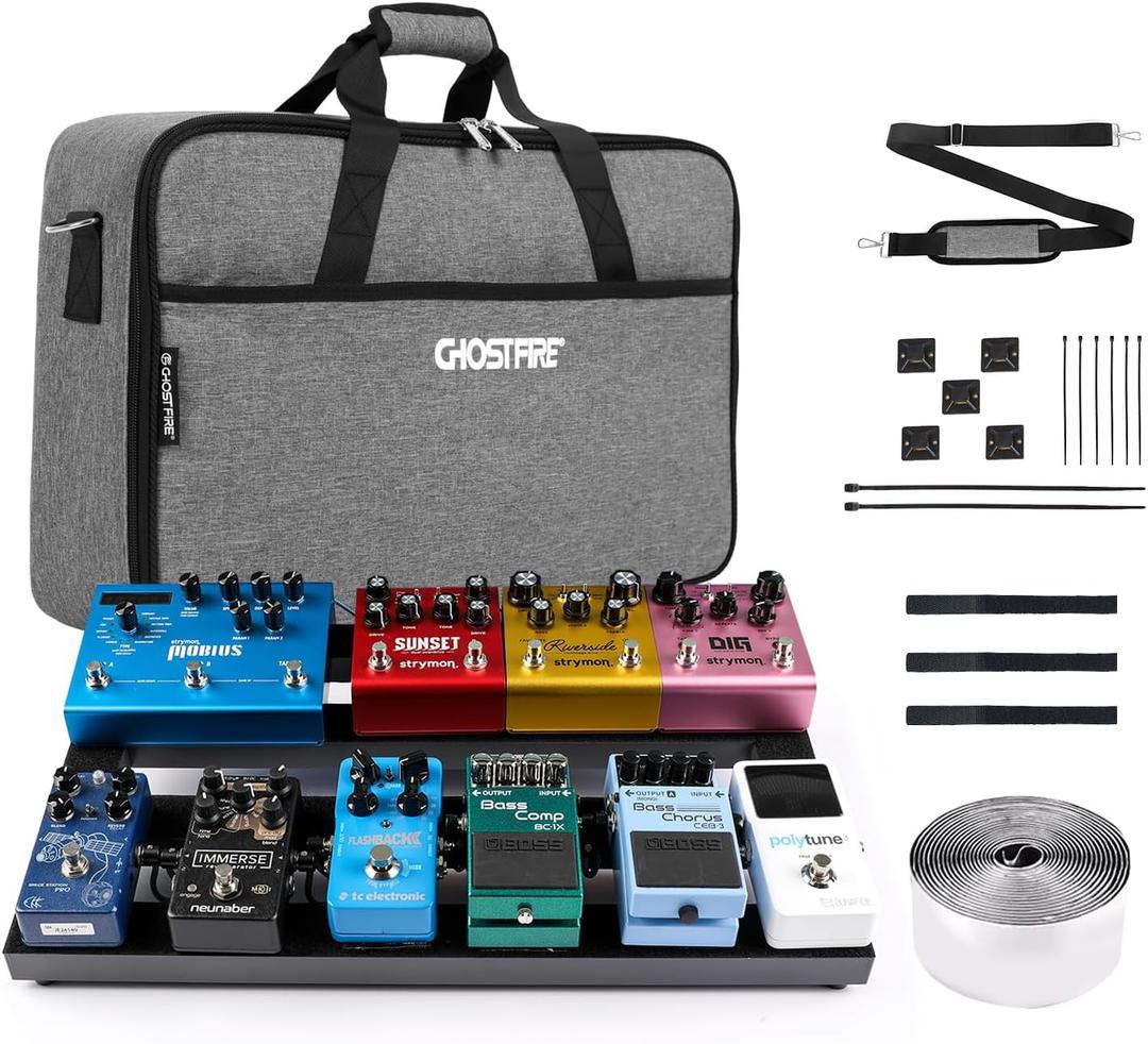 Ghost Fire Guitar Pedal Board Aluminum Alloy 1.76lb Super light Effect Pedalboard 19.8''x11.5'' with Carry Bag,SPL-04 (Grey)