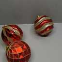 6" Red and Gold Christmas Ball Ornaments Set, 3Pcs Extra Large Xmas Tree Decoration, Oversized Shatterproof Luxury Decorative Hanging Ornament Bulk for Party Holiday Wreath Garland Home Décor