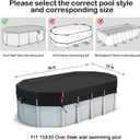QH.HOME 15x30 Ft Oval Pool Cover for Steel Wall Pool,[Ultimate Windproof & Tear-Resistant Fabric],Snug Fit with Patented Ratchet & Weight Rings, Blocks Leaves &Waterproof