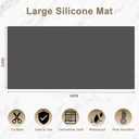84''x24'' Large Silicone Mat for Kitchen Counter, Non-Slip Heat Resistant Countertop Protector, Waterproof Multipurpose Mat for Kitchen Island, Semitransparent