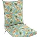 Set of 4 Outdoor Dining Chair Cushions, Comfort Patio Seating Cushions, 44 x21x4.5 inch, Single Welt and Zipper (Verdant Leaf Canopy)