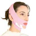 V Line Lifting Mask Chin Strap for Sleeping, Face Lifting Strap, Chin Strap, V Line Mask, Jawline Shaper, Jaw Strap, Double Chin Reducer, Face Lift Tape & Snoring Solution (Pink-)