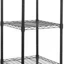 HollyHOME 5 Shelves Adjustable Steel Wire Shelving Rack in Small Space or Room Corner, Metal Heavy Duty Storage Shelf, Utility Rack, Bathroom Storage Tower Kitchen Shelving, Thicken Tube, Black