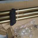 1-1/8 inch Double Curtain Rod - Premium Nonadjustable 144in/12ft Drapery Rods - Heavy Duty Dual Curtain Rods for Windows - Aluminum Finials & Adjustable Concealed Mounting Bracket - Brushed Gold