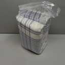 Sophia & William Cotton Comforter Cover Set Queen Size, Waffle Weave White Duvet Cover Set 3 Piece, White + Blue