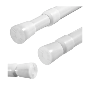 ZAIKEHHA 2 Pack Spring Tension Curtain Rods White Ajustable 53-98inchs, 0.86inch Diameter, Extension Spring Tension Rods Suitable for Use in Bathroom Window Screen Curtain Wardrobe (white)