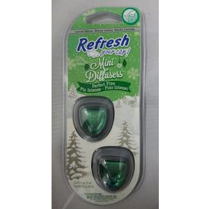 Refresh Car Air Freshener Vent Clip and Mini Car Oil Diffuser, Long-Lasting Odor Eliminator for Up to 90 days (Perfect Pine)