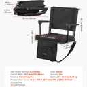 VEVOR Stadium Seat, Portable Bleacher Seat with Armrest, Back Support and Thick Cushion, Bench Chair for Bleacher Includes Shoulder Strap, Hooks, Cup Holder, Black Football Bleachers Seats, 2PCS (Black)