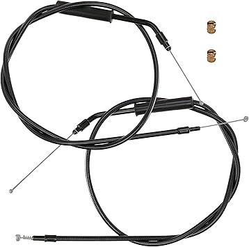 TIGERSGATE 38" Black Vinyl Stainless Steel Braided Extended Throttle and Idle Cable Kit for 2007-2013 Harley Sportsters XL Models, 1996-2017 Some Dyna Models