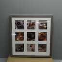 Golden State Art, 16x16 Distressed Brown Wood Collage Frame - White Mat - Displays nine 4x4 Photos - Real Glass, Sawtooth Hanger, Swivel Tabs - Wall Mounting, Landscape, Portrait