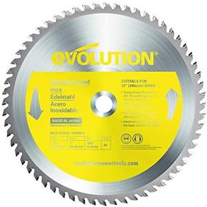 Evolution Power Tools 12BLADESS Stainless Steel Cutting Saw Blade, 12-Inch x 80-Tooth, Yellow Evolution Power Tools 12BLADESS Stainless Steel Cutting Saw Blade, 12-Inch x 80-Tooth, Yellow