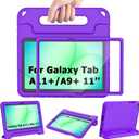 AVAWO Shockproof Kids Case for Samsung Galaxy Tab A11+ Plus/A9+ Plus 11 inch with Built-in Screen Protector, Purple