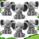 6 Pcs Elephant Stuffed Animals 6 Inch Big Ear Stuffed Elephant Animal Plush Toy Gift for Baby Shower Boys Girls Nursery Bed Decoration Birthday Party Supplies(Gray, Dark Gray)