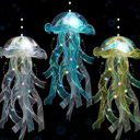 3 Pcs Jellyfish Lamp Colorful Jelly Fish Light Hanging Jellyfish Decorations LED Lantern for Birthday Under Sea Mermaid Wedding Decor(Blue, Yellow, White)