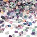 JOHOUSE Quartz Crystals, Crushed Chips Tumbled Polished Stones Assorted Irregular Shaped Decorative Rocks Succulent Pebbles for Indoor Plants Aquarium Betta Fish Tank Gravel Vase Filler DIY Crafts 1LB (Fluorite)