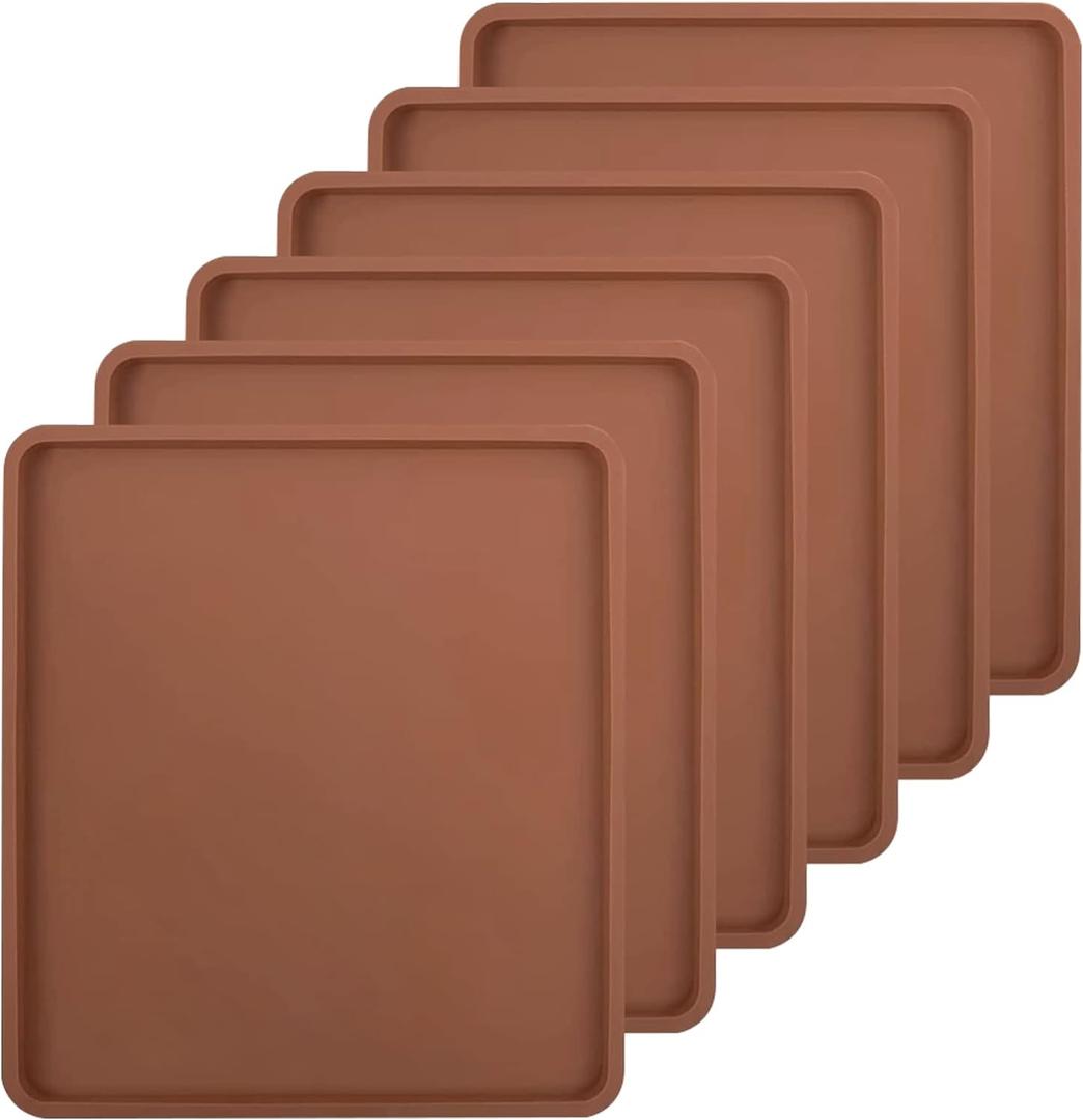 6 Pack Silicone Dehydrator Trays Compatible with Cosori CP267-FD, Nonstick Silicone Drye Sheets with Edge, Multi-purpose Reusable for Jerky, Fruit, Meat, Herbs, Vegetables, Crackers