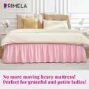 RIMELA Pink Bed Skirt Queen Size 18 Inch Drop, Wrap Around Elastic Bedskirt, Dust Ruffle for Adjustable Bed Base Machine Washable Easy to Install Bed Skirts