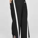 Fisoew Women's Baggy Wide Leg Pants Casual Drawstring Elastic Waisted Contrast Color Workout Y2K Track Pants (Black, S)