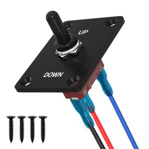 Momentary Toggle Switch 12V 30A, 3 Pin SPDT (ON)-Off-(ON) Waterproof Toggle Switch with Up Down Mounting Panel for Marine Boat Auto Winch