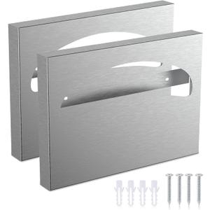 2 Pcs Toilet Seat Cover Dispenser, Toilet Seats Dispenser, Toilet Seats Cover Dispenser Wall Mount, Stainless Toilet Seats Cover Dispenser, Toilet Seat Cover Dispenser for Bathroom and Restroom