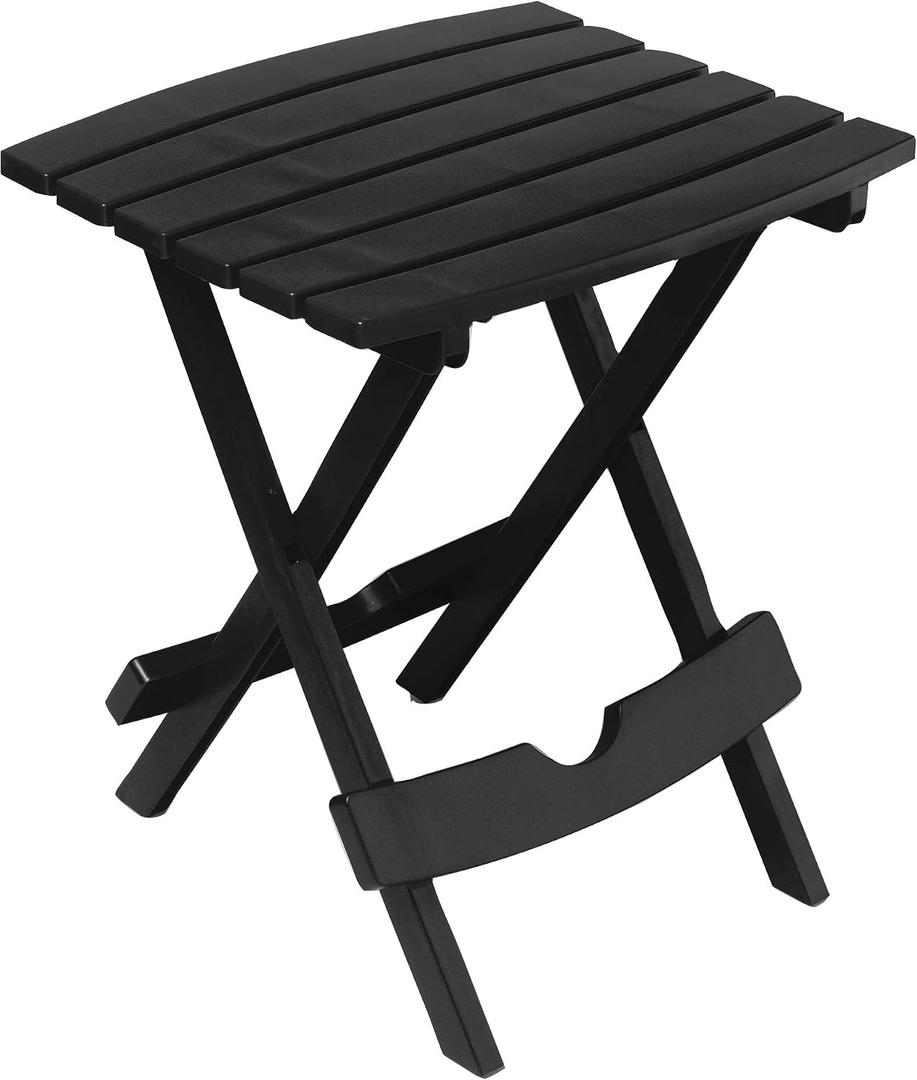 Adams Quik-Fold Side Table - Black, 17.375 inches x 15.125 inches x 19.625 inches