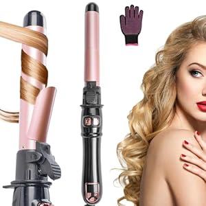 2024 Newest 28mm/1.1 inch Automatic Curling Wand Rotating Curling Iron for Long Short Hair, Automatic Hair Curler with LED Display, Professional Hair Waver Hair Styling Irons Fast Heating Wand