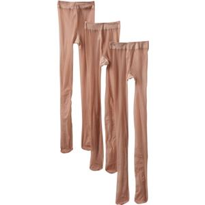 Jefferies Socks Girls 2-6X Jr Miss Pantyhose Tights 3 Pair Pack (10-14 Years, Neutral)