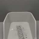 SpaceTime Large Cat Litter Box with High Sides,Cat Boxes for Indoor Cats,Cat Litter Pan for Kitty,Litter Box with Low Entry,Easy to Clean,Anti-Splashing(Grey)