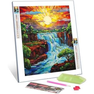 Native United State Diamond Painting DIY 5D, Numbering Kit, America Niagara Falls Crystal Rhinestone Diamond Painting Landscape at Sunset Pictures/Artwork Home Decor Adult Boho Gift(12''Wx 16''H) 2 Pack