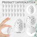 Qunclay 24 Pcs Easter Egg Decorations 2.4 in Plastic Rhinestone Eggs White Elegant Vase Filler and Basket Stuffer DIY Craft Supplies for Easter Gift Spring Wedding Party Vase Home Decor (Glitter)