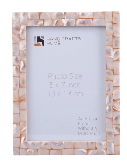 Handicrafts Home 5x7 Picture Frame Mother of Pearl Collection, Handcrafted Photo Frame, Small Picture Frame for Living Room, Wall Decor, Office Desk Decor, Vintage Picture Frames, Gift for her, Thanksgiving gift for friends & Family