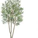 Timoo Faux Olive Tree 7FT Tall Olive Trees Artificial Indoor with White Tall Planter, Artificial Plants Indoor Faux Tree with Realistic Leaves and Fruits, Fake Plant for Home Office Decor