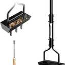 EEIEER Lawn Coring Aerator Tool, Upgarded Manual Lawn Aerators with Soil Storage Basket, 3 Core Tines Plug Aerator with Cleaning Tool, Yard Aeration Tool for Compacted Soil & Lawn Care